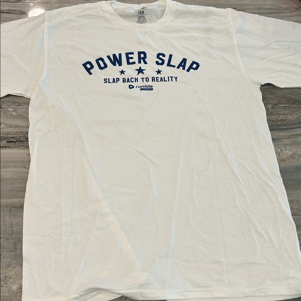 Power Slap NWT brand new sz M White Graphic Tee Dana White UFC Mens